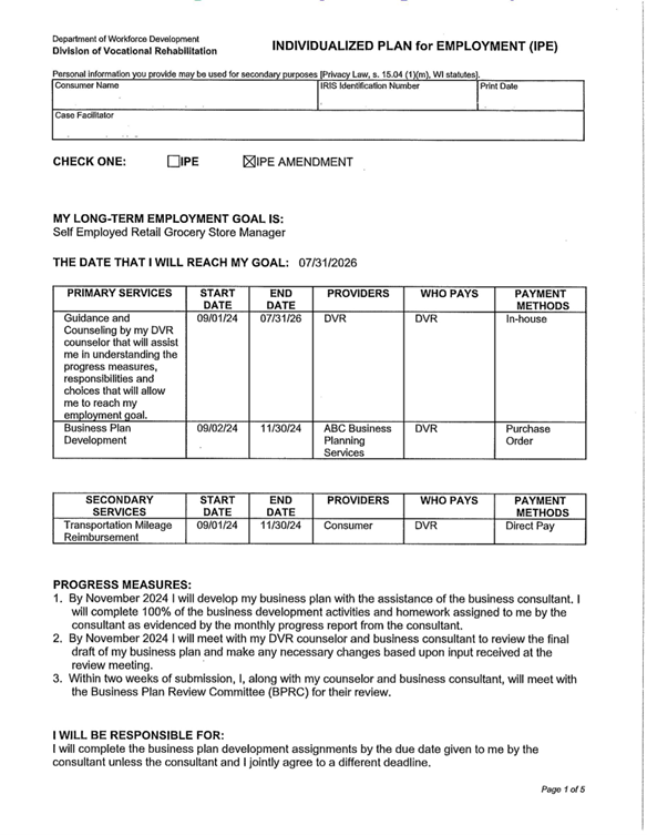 Green Light Feasibility Finding IPE Example