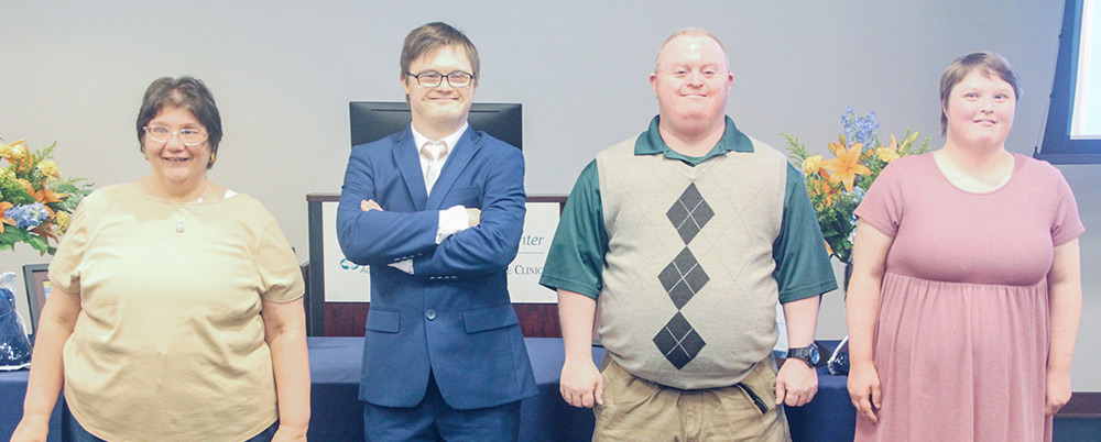 Project SEARCH graduates include, from left, Angela Crowder, Drew Gustin,, John (David) Jones and Kalista Izzard.