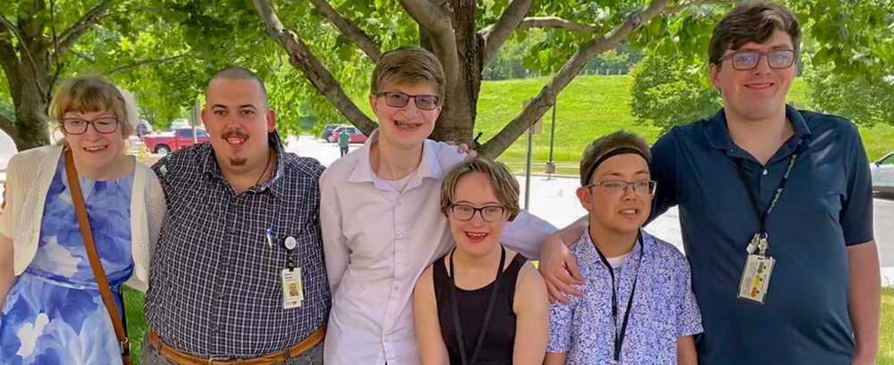 Project SEARCH interns enjoy one last group photo before graduation.