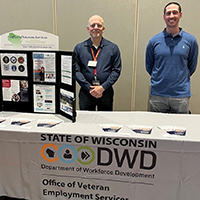 LVER Tom Krystyn and DVOP Michael Reynders at the 24th Annual Diversity Employment Day Career Fair at the Milwaukee County War Memorial