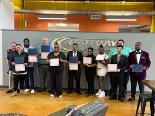 Computer Numeric Controlled (CNC) graduates. Training was held in partnership with Gateway Technical College